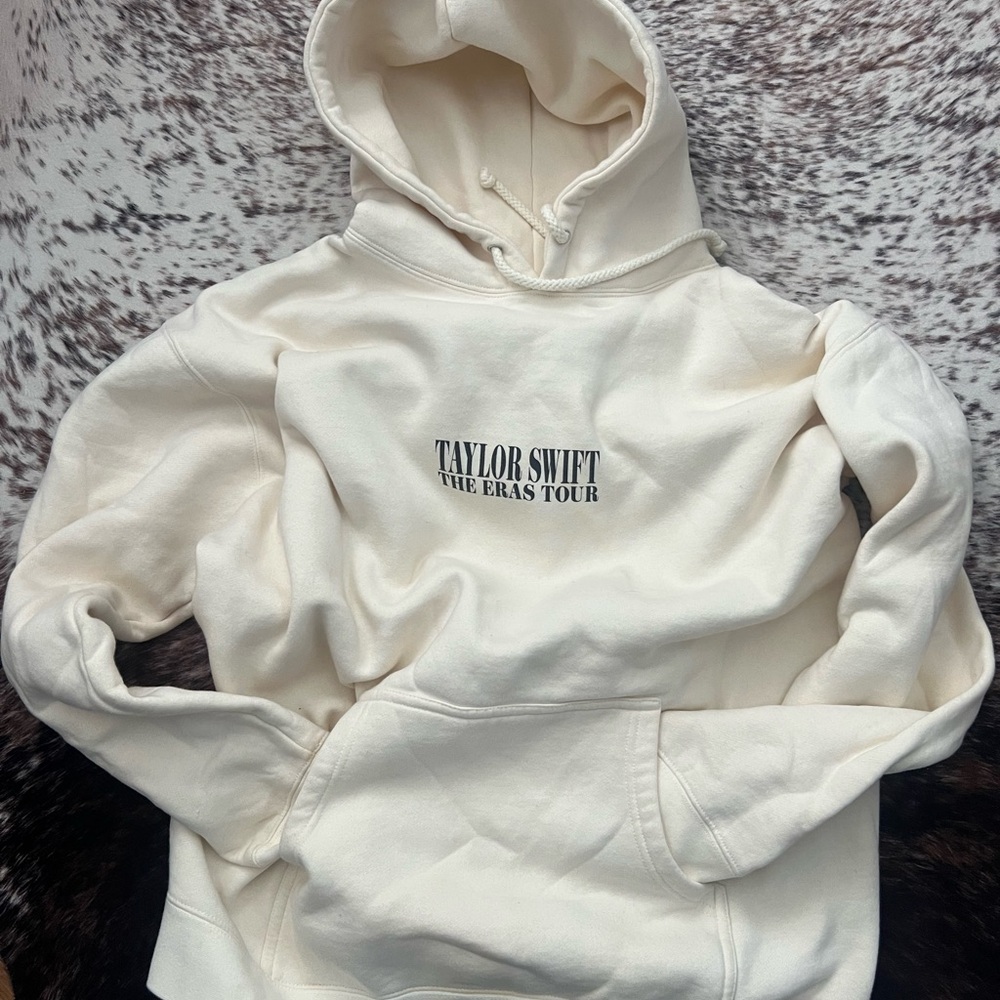 Cream Taylor Swift Hoodie with Tour Print